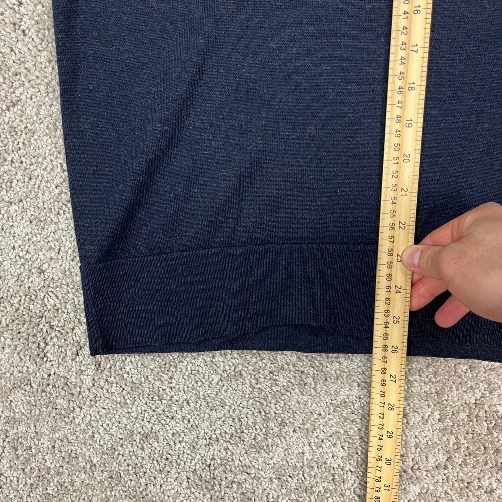Smartwool 1/4 Zip Merino Wool Sweater Mens M Navy Blue Gray Long Sleeve EUC - Picture 8 of 9
